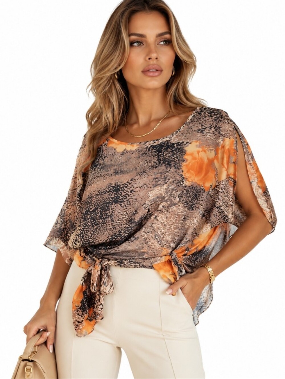 HTF Burberry London Abstract Animal Print Silk Blouse - Size L
